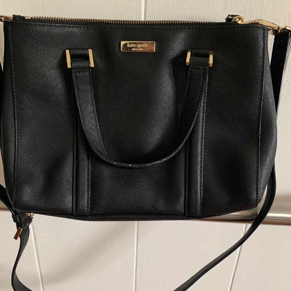 Kate Spade black leather cross body bag